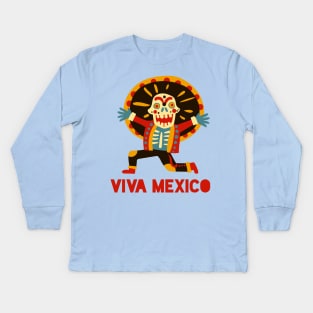 Viva Mexico - Skull design Kids Long Sleeve T-Shirt